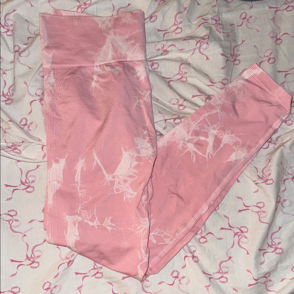 Pink Tie-Dye Leggings